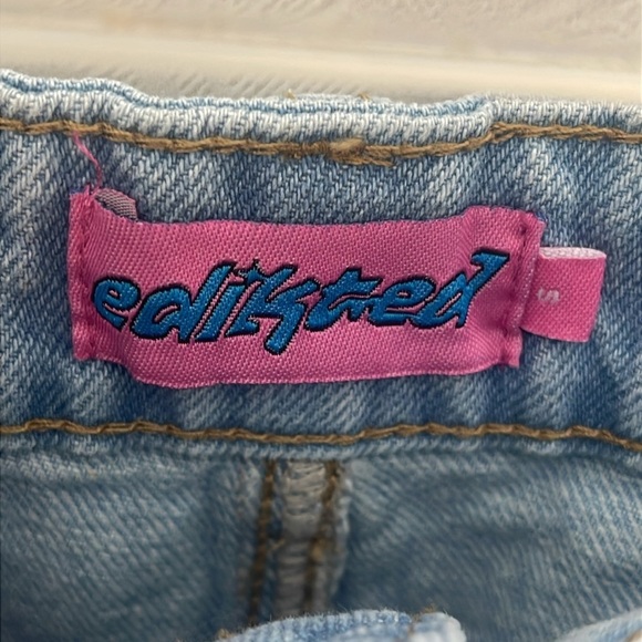 Edikted Light Blue Jean Shorts - Picture 6 of 7